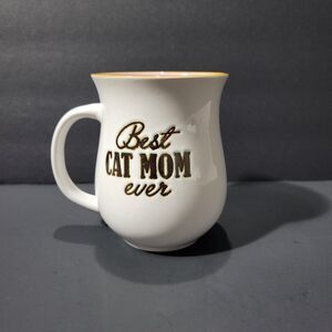 Spectrum Best Cat Mom Ever Ceramic Mug Gold Rim